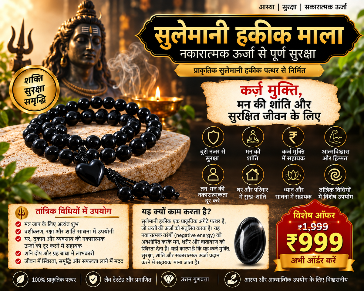 प्राकृतिक सुलेमानी हकीक माला